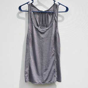 Lululemon Run: Silver Bullet Ruffle Trim Racer Back Silver, Sz. 6